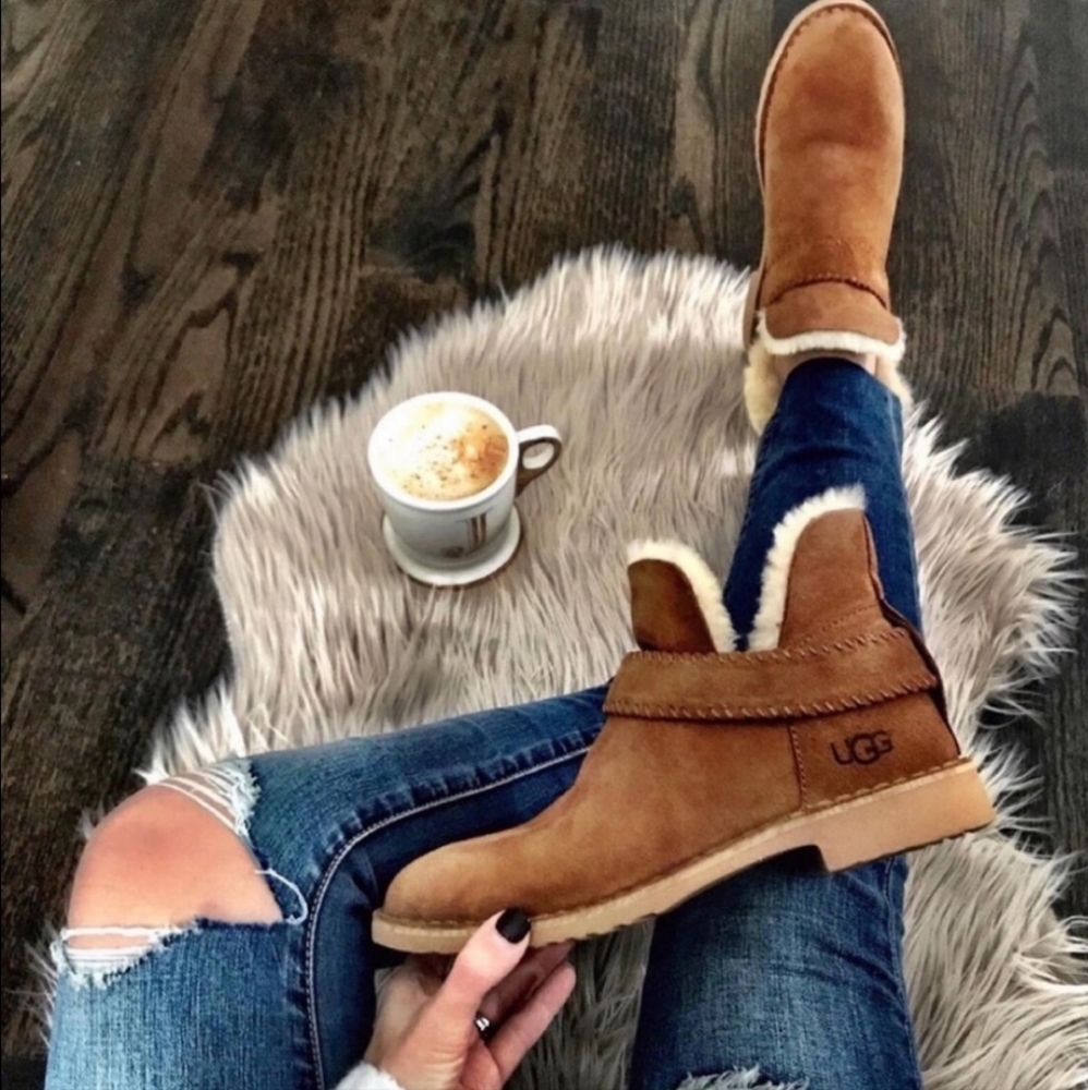 UGG McKay Chestnut Sheepskin Ankle Boots